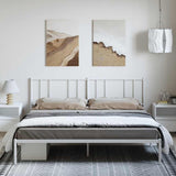 Metal Bed Frame without Mattress with Headboard White 193x203cm 352535