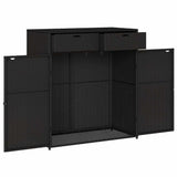 Garden Storage Cabinet Black 105x55x113 cm Poly Rattan 365563
