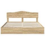 Storage Bed with Drawer Sonoma Oak 200 x 200 cm Engineered Wood 3413063
