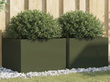 Planters 2 pcs Olive Green 49x47x46 cm Steel 841566
