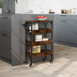 Kitchen Trolley Smoked Oak 53x20x76 cm Engineered Wood 842353