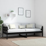 Day Bed without Mattress Black Solid Wood Pine 80x200 cm 820366