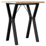 ZNTS Dining Table Y-Frame 60x60x75.5 cm Solid Wood Pine and Steel 3282780