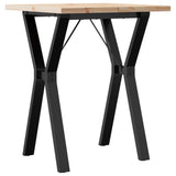 Dining Table Y-Frame 60x60x75.5 cm Solid Wood Pine and Steel 3282780
