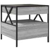 Coffee Table with Infinity LED Grey Sonoma 50x50x51 cm 847715