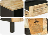Bedside Table Brown and Black 50 x 33 x 60 cm Solid Mango Wood 4018854
