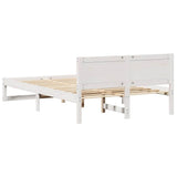 Bed Frame with Headboard White 120 x 190 cm Solid Pine Wood 873284