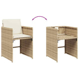 13 Piece Garden Dining Set with Cushions Beige Poly Rattan 3211132