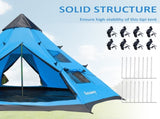 6 Men Tipi Tent with Carry Bag - Blue T3398P348695