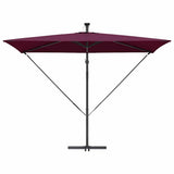 Umbrella with LED Strip Lights Bordeaux Red 294 x 200 x 270 cm 42003397