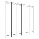 6-Panel Room Divider White 240x220 cm Fabric 350174