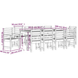 11 Piece Garden Dining Set White Solid Wood Pine 3154720