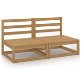Garden 2-Seater Sofa Honey Brown Solid Pinewood 3075232