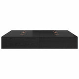 Storage Bed Frame Black Oak 200 x 200 cm Engineered Wood 3335358
