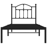 Metal Bed Frame without Mattress with Headboard Black 80x200cm 353430