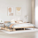 ZNTS Bed Frame without Mattress 200x200 cm Solid Wood Pine 3301522
