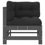 Corner Sofa Grey Solid pine wood, Plywood, Oxford fabric, PP cotton 825683