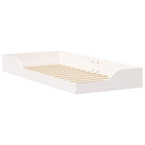 Bed Frame White 90 x 210 cm Solid Pine Wood 873404