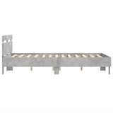 ZNTS Bed Frame with LED without Mattress Concrete Grey 120x200 cm 3207556