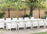 Garden Dining Set 15 pcs White Polt rattan 3378643