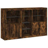Sideboard with LED Lights Smoked Oak 162x37x100 cm 3209174