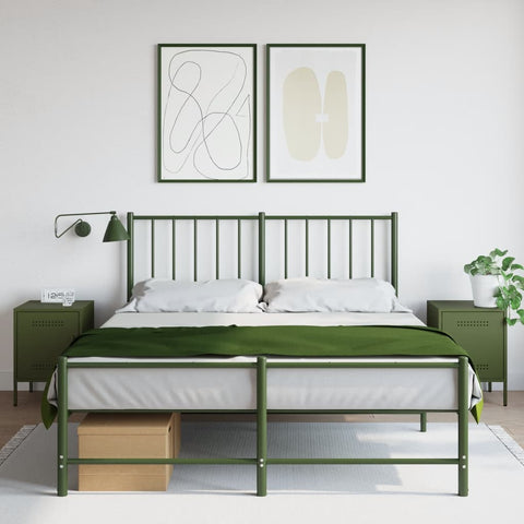 ZNTS Bedside Cabinets 2 pcs Olive Green 36x39x50.5 cm Steel 842919