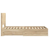 Bed Frame with Storage and Headboard Sonoma Oak 100 x 200 cm 3414143