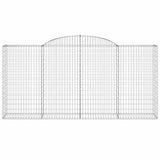 Arched Gabion Baskets 2 pcs 300x50x140/160 cm Galvanised Iron 3146737