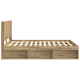 Bed Frame with Storage and Headboard Artisan Oak 150 x 200 cm 3413844