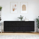 Sideboards 3 pcs Black oak 180 x 35 x 70 cm Engineered wood 3394526