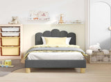Children's Bed Frame with Headboard Dark Grey 80 x 160 cm 42011045