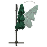 ZNTS 4-Tier Garden Parasol with Aluminium Pole Green 3x3 m 313829