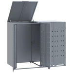 Wheelie Bin Storage for 2 Bins Grey 138x79x117 cm Steel 3279987