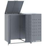 Wheelie Bin Storage for 2 Bins Grey 138x79x117 cm Steel 3279987