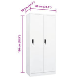 Wardrobe White 80x50x180 cm Steel 335966