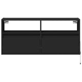 TV Wall Cabinet with LED Lights Black 100x31x45 cm 852335