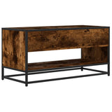 TV Cabinet Smoked Oak 91x40x46 cm Engineered Wood and Metal 848886
