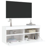 TV Wall Cabinet with LED Lights White 100x30x40 cm 837211