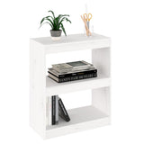 Book Cabinet/Room Divider White 60x30x71.5 cm Solid Wood Pine 808159