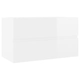 ZNTS Sink Cabinet High Gloss White 80x38.5x45 cm Engineered Wood 804752