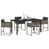 Garden Dining Set 5 pcs Grey Poly Rattan 3380723