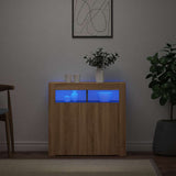 Sideboard with LED Lights Sonoma Oak 80x35x75 cm 804331