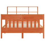 Bed Frame without Mattress Wax Brown 150x200 cm King Size Solid Wood Pine 3323220