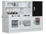Pretend Play Kitchen, Kids Kitchen Playset, with Toy Phone, Chalkboard, Microwave, Cooking Stove, T3398P378964