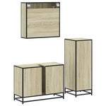 ZNTS 3 Piece Bathroom Furniture Set Sonoma Oak Engineered Wood 3300991