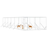 Outdoor Dog Kennel Silver 4x12x2 m Galvanised Steel 3190457
