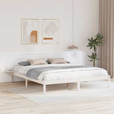 Bed Frame White 180 x 200 cm Solid Pine Wood 873179