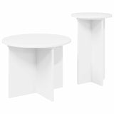 Side Table Set with Storage 2 pcs White Engineered Wood 8001028
