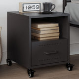 ZNTS Bedside Cabinet Black 36x39x43.5 cm Steel 846704