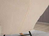 Berber Fleece Nursery Glider Rocker for Nursing, Wingback Rocking Chair for Living Room, Beige T3398P343457